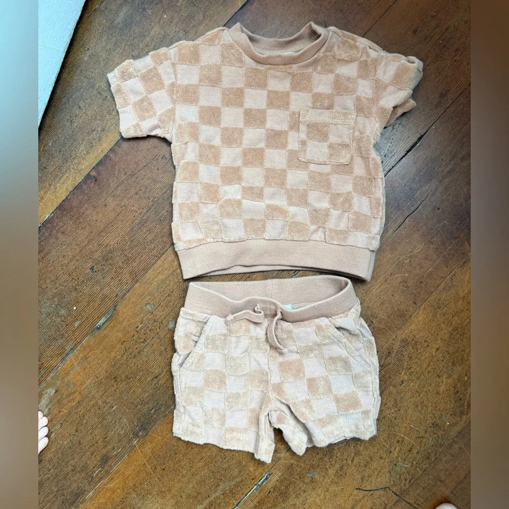 Miles the Label Checkered Short Set - Size 3 Months - NWOT